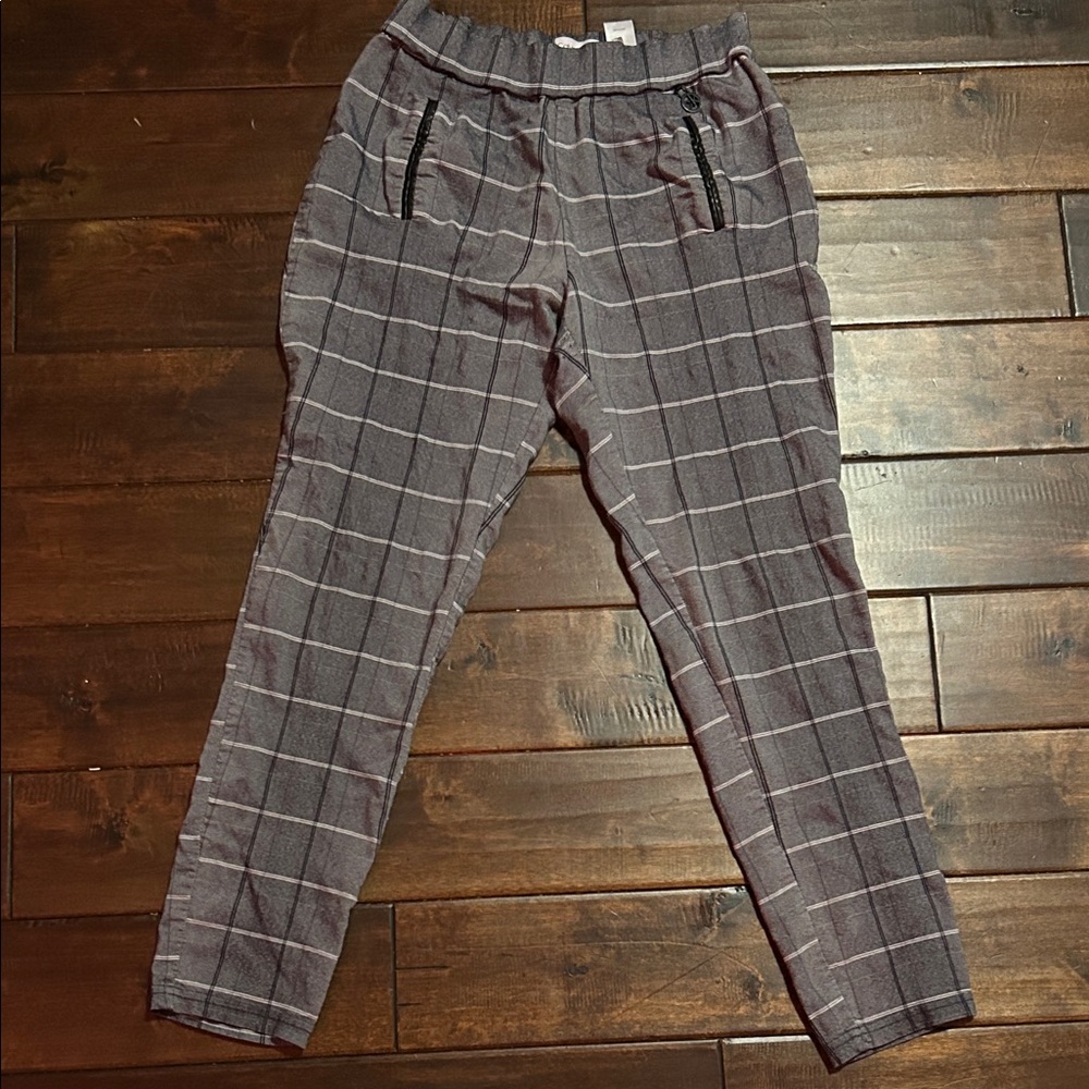 Calvin Klein Gray Plaid Women's Straight Leg Pants